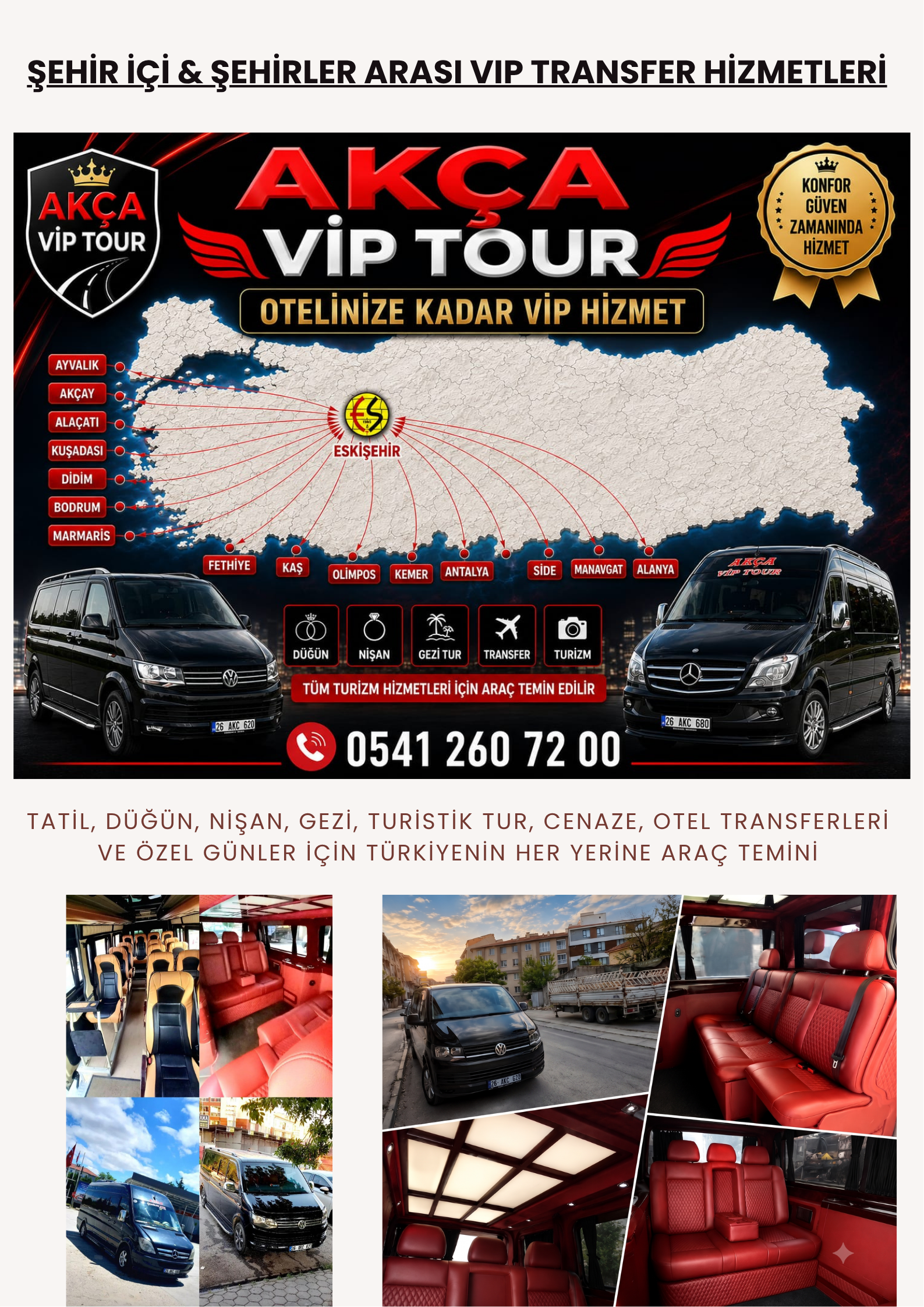 Eskişehir VIP Taşımacılık/Transfer/Tour/Taşımacılık ve Turizm Afişi